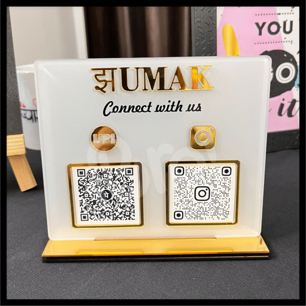 QR code stand two codes