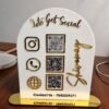 white QR code display stand
