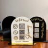 QR code display stand with 3 qr codes
