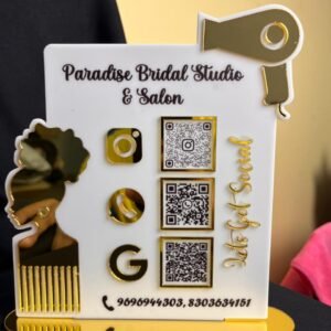cutout qr code display stand