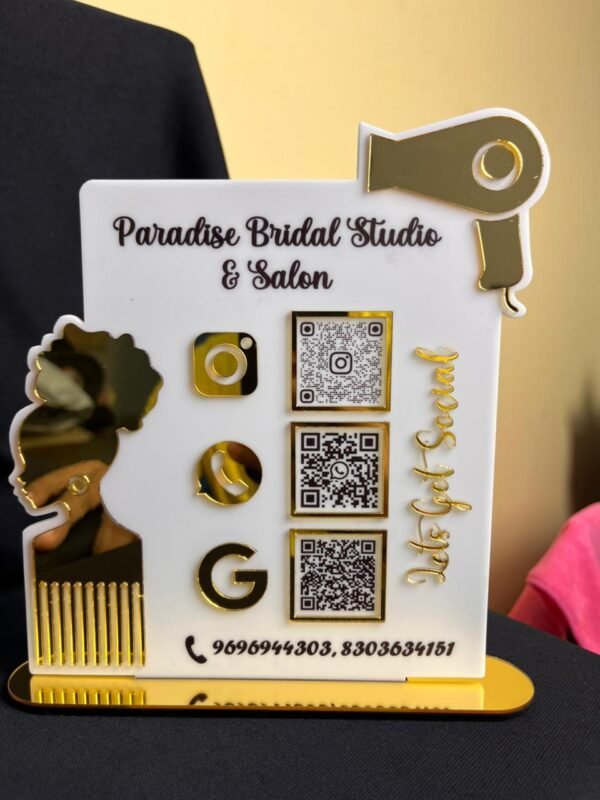 cutout qr code display stand