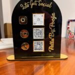 Customize QR code display stand in black