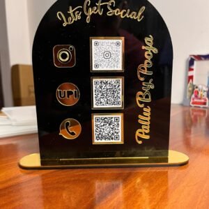 Customize QR code display stand in black