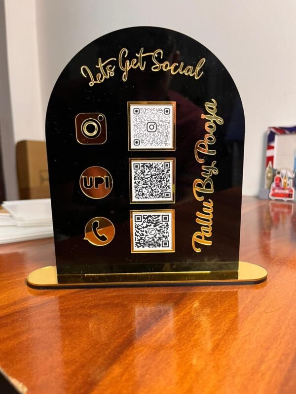 Customize QR code display stand in black