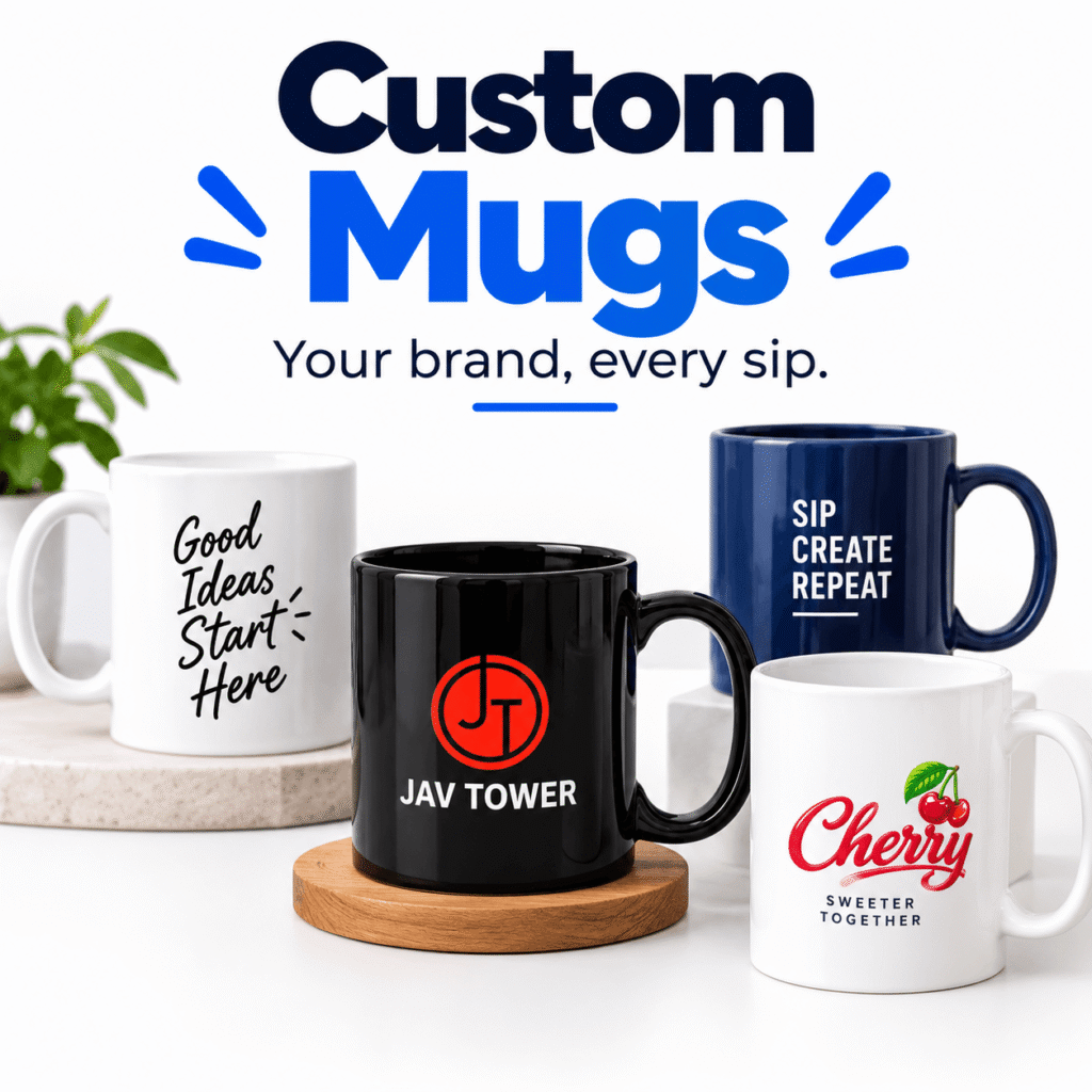 Customize white black mug